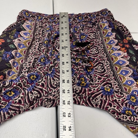Angie Pants Mixed Boho Print Pull On Joggers Size S Hippie Festival Coachella - Picture 7 of 16